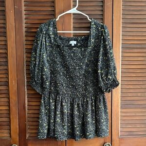 Baltic Born Black and Yellow Floral Blouse